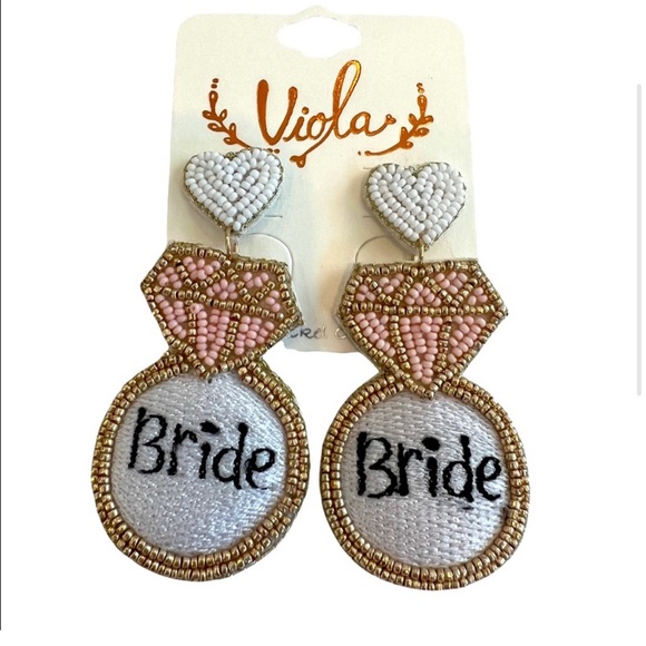 White Bride Diamond Ring 💍 Earrings NWT - Picture 2 of 7